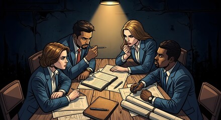 High Contrast Black and White Abstract Geometric Shape with Shadow