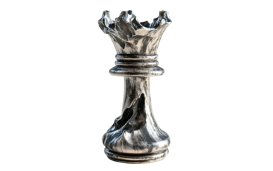 Artistic Chess King Piece Designed in Surreal Style Symbolizing Leadership Power and Tactics isolated on transparent background PNG