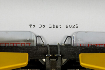 To Do List 2026 - written on an old typewriter	
