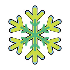 Obraz premium Stylized snowflake illustration winter cold