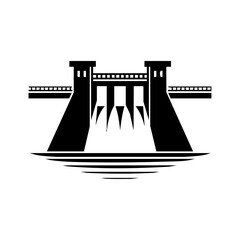 Hydroelectric dam with spillways releasing water, conveying renewable energy production, infrastructure, and water management.
