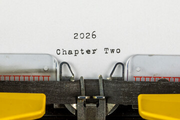 old typewriter with text 2026 chapter two	