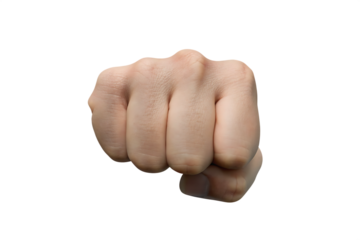 isolated fist on white background, png, ai generated