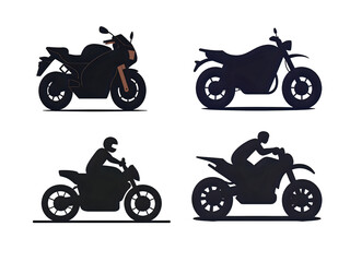 Obraz premium Dark Motorcycle and Rider Graphics Collection.