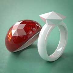 diamond ring on transparent background