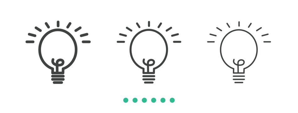 Light blub icon. Thin line icon vector