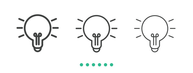 Light blub icon. Thin line icon vector