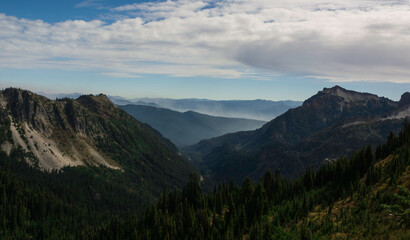 Central Cascades from Mazama Ridge in Mount Rainier National Park