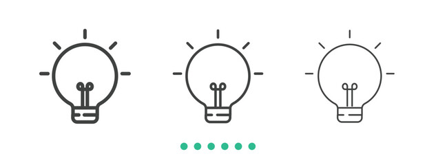 Light blub icon. Thin line icon vector