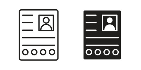 Criminal record icons in line stroke outline art and clip art