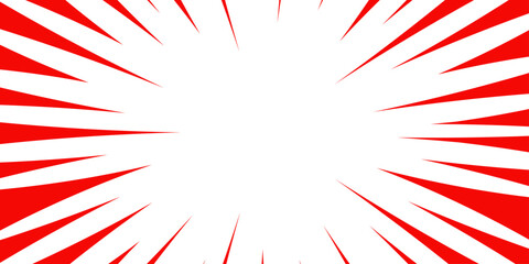 Explosion Boom for Comic Books Radial Background. Radius Cartoon Pattern Abstract Background.  Action, speed lines, stripes for comic book frame. Sunburst Background Summer Backdrop.