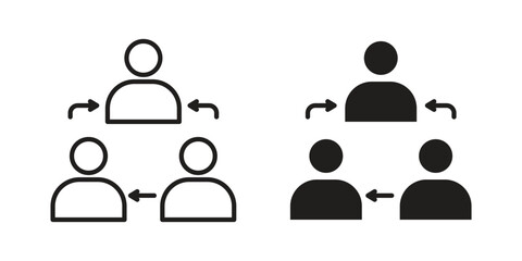 Coordinate icons in line stroke outline art and clip art
