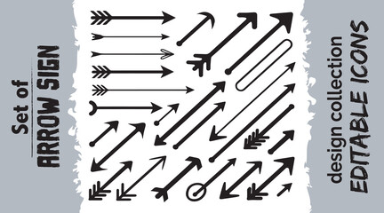 Collection of diverse arrow signs and directional icons for design projects and navigation elements