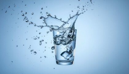 Conceptual Shot: A Glass Tumbler Breaking Apart, Water Erupting from the Disintegrating Vessel