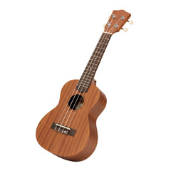 Obraz premium Captivating ukulele instrument presented on transparent setting capturing the essence of musical
