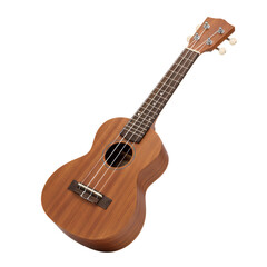 Obraz premium Serene ukulele in warm tones against an untouched transparent setting for creative designs