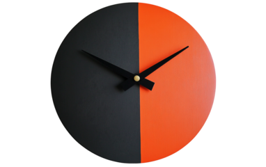 Modern wall clock designed without numbers showcasing bold hands for stylish decor isolated on transparent background PNG