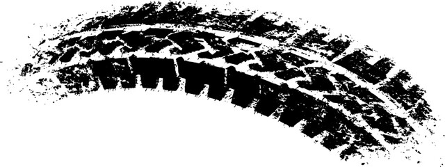 Vector black-and-white tire tracks and skid marks isolated white background. Tire trace track wheels texture and background, Auto tire tread grunge, Car wheel tyre tread track black tyre print, 