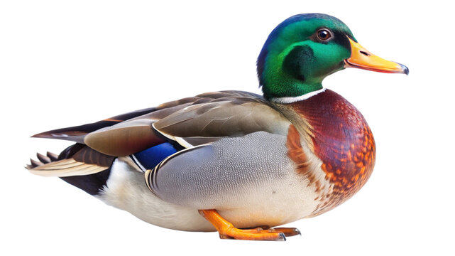 mallard duck isolated on white