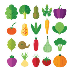 Colorful flat design vegetables