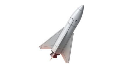 Isolated model rocket angled upward for science experiment; concept for space and future