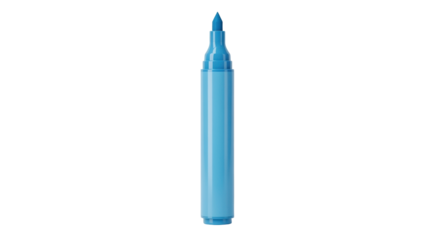 Isolated Blue Marker Pen Stands Upright for Writing and Drawing Projects, Stationery