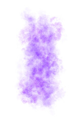 Vivid glowing violet smoke cloud texture on transparent background with mystical atmospheric effect and soft edges
