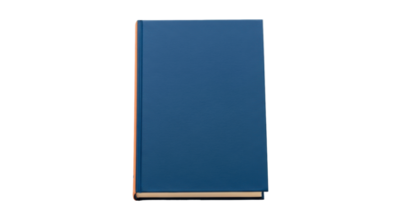 Isolated blue hardcover book on a blank background, ready to be filled with words or images