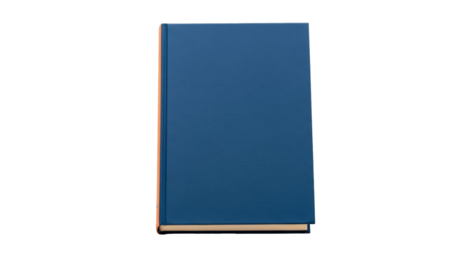 Isolated blue hardcover book on a blank background, ready to be filled with words or images