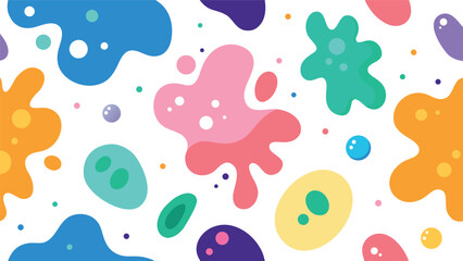 Seamless pattern of colorful abstract shapes on a