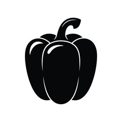 Black silhouette of a bell pepper vegetable icon