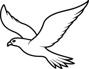 Majestic hawk soaring gracefully in a clear blue sky vector illustration