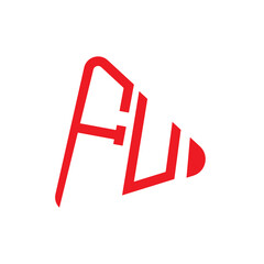 FU letter logo design. FU creative initials letter logo concept. FU letter design.
