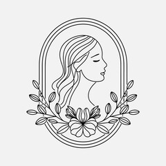 Woman beauty face log, beauty studio, cosmetic brand