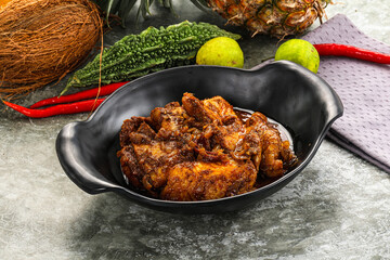 Indian cuisine - Vindaloo fish with spices