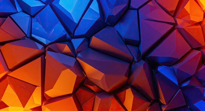 Modern abstract pattern fragmented geometric shards bold contrasting colors dynamic energy. 