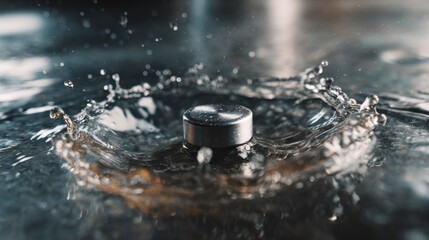 Metal disk splash water