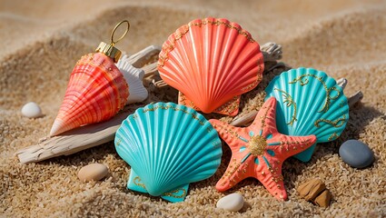Celebrate the Holidays with Seashell Ornament Decorations for Coastal Christmas and Festive Beach Getaways
