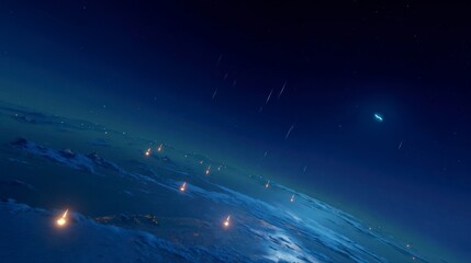 Outer space view night sky