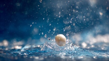 Pearl falling water splash
