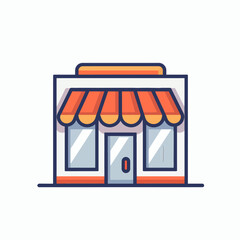 Obraz premium Charming storefront illustration perfect for small business branding, local market promotions, and community event graphics, a classic and colorful shop icon