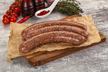 Raw beef and lamb sausages
