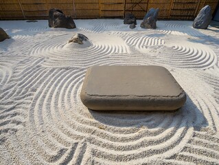 Find Your Inner Peace and Harmony in a Japanese Zen Garden for Meditation and Relaxation. Perfect for Wellness, Mindfulness, and Spiritual Concepts.