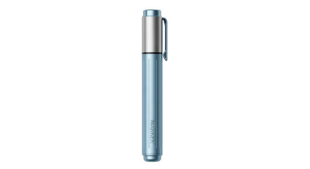 Isolated blue marker pen with silver cap for drawing, note-taking, sketching and design use