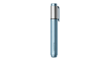 Isolated blue marker pen with silver cap for drawing, note-taking, sketching and design use