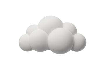 Fluffy white cloud floating in the sky, perfect for weather forecasts, app design, or children's book illustrations, a dreamy, peaceful, and minimalistic design
