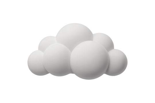 Fluffy white cloud floating in the sky, perfect for weather forecasts, app design, or children's book illustrations, a dreamy, peaceful, and minimalistic design