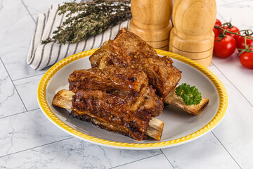 Baked beef ribs with marinade