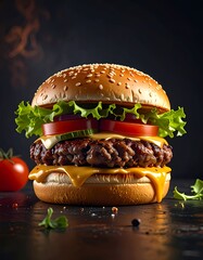 A Delicious Gourmet Beef Burger
