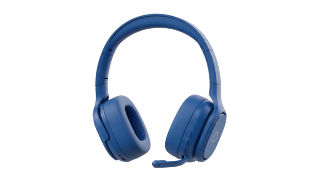 Isolated Over-Ear Headphones, Blue Portable Audio Device, Consumer Electronics, Headset